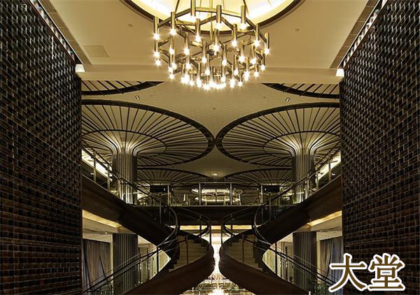 【酒店大堂】古銅色不銹鋼材質吊燈方案效果圖