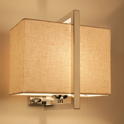 酒店客房壁燈優質鋼材+亞麻布藝燈罩 燈具廠家一站式供貨