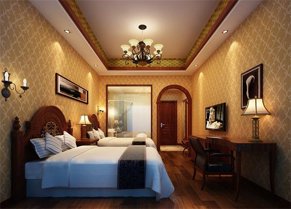 【酒店客房吊燈】鐵藝烤漆仿古銅色燈體+優質玻璃燈罩