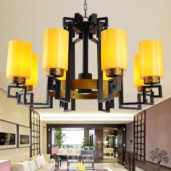 仿云石中式吊燈價格 手工烤漆中式玄關吊燈多少錢？