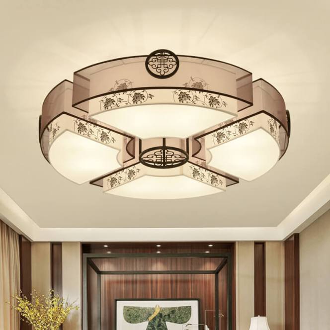 透光PVC材質中式吸頂燈