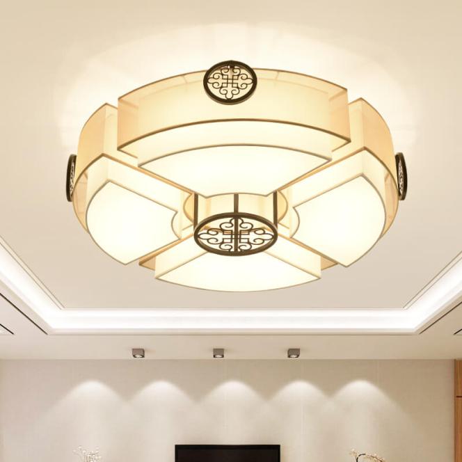 新中式圓形PVC材質吸頂燈