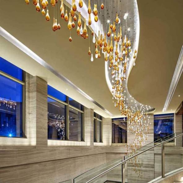 無(wú)錫酒店大堂水晶燈_滿天星吊頂定制