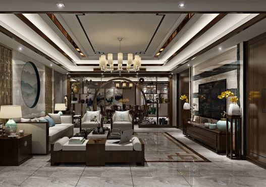 別墅新中式風格吊燈客廳燈具廠家一站式設計價格