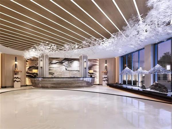 酒店大堂藝術吊燈工程燈具定制效果圖 一站式供應安裝