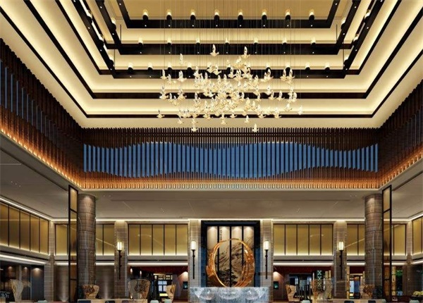供應星級酒店大堂藝術燈具定制效果圖 一站式定制發貨調試
